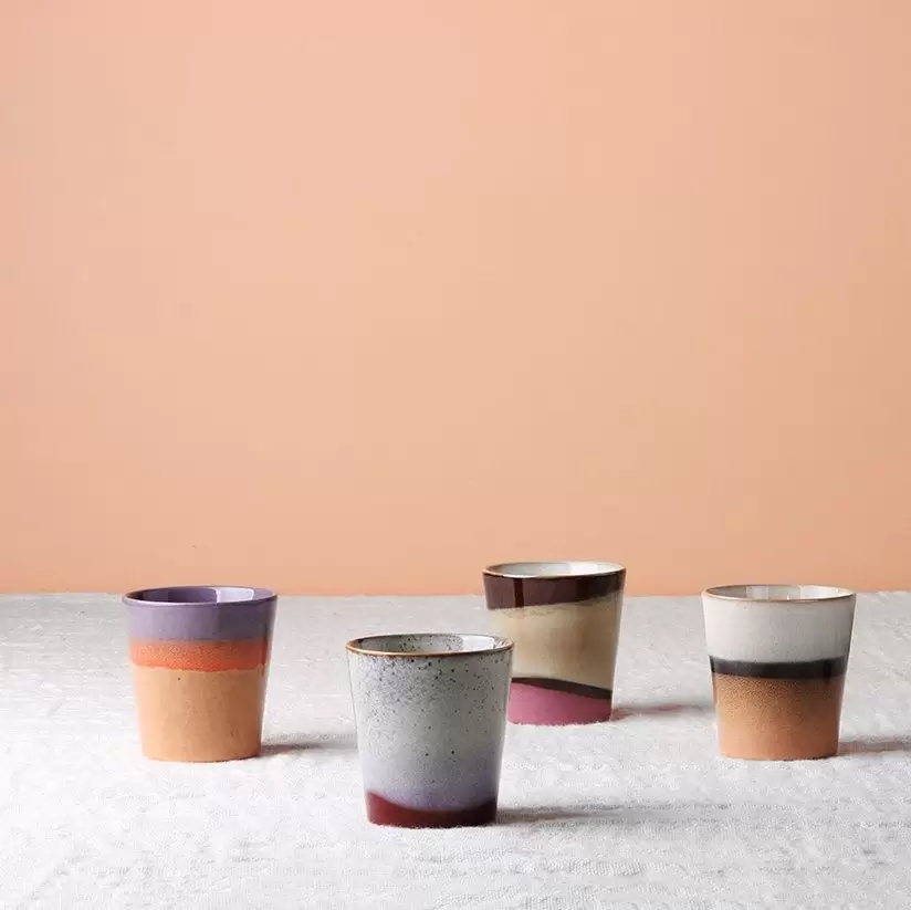 Zestaw 6 ceramicznych kubeczków do kawy 70s Oberon HKliving