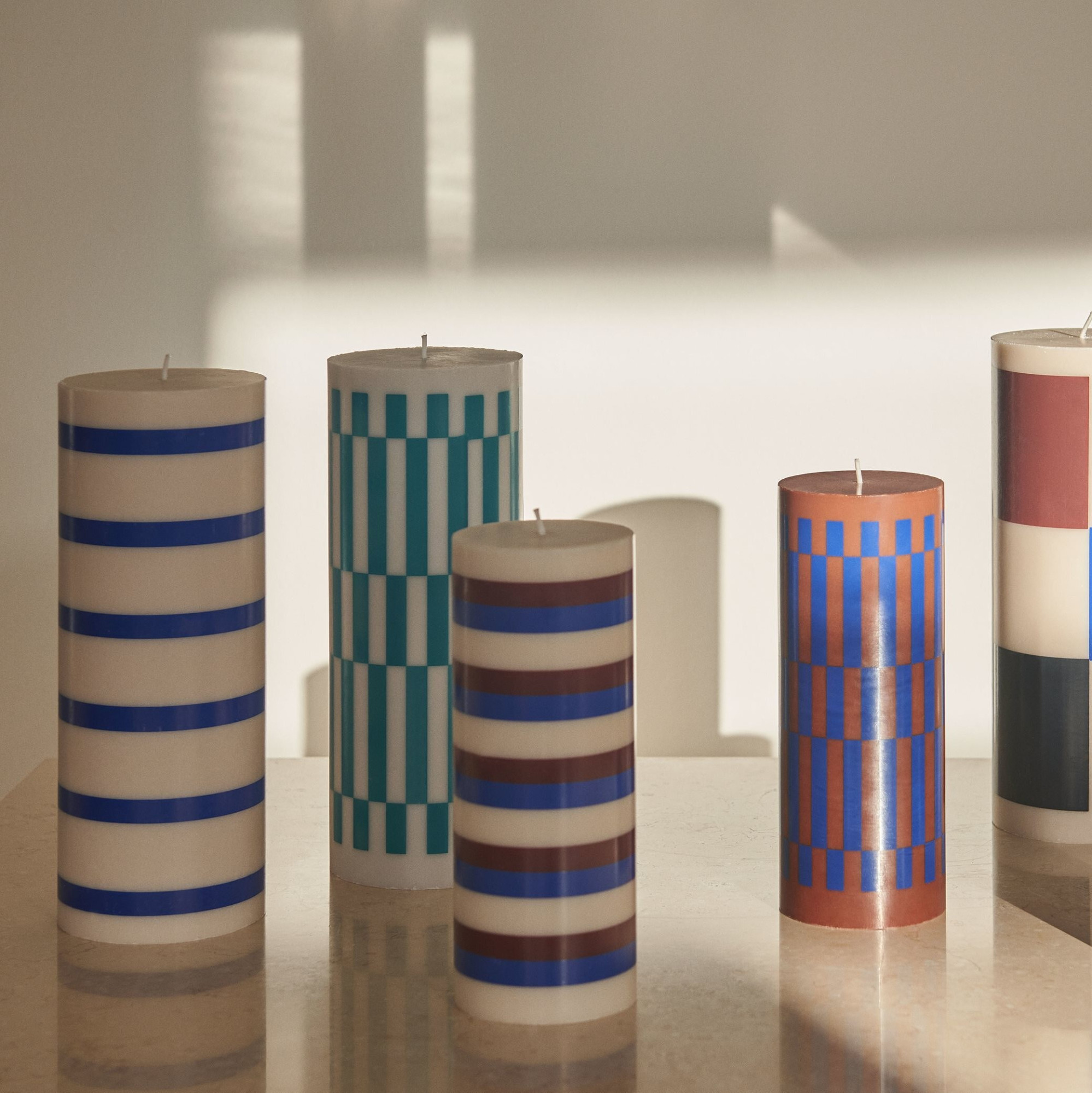 Świeca Column S Biało-Niebieska Hay