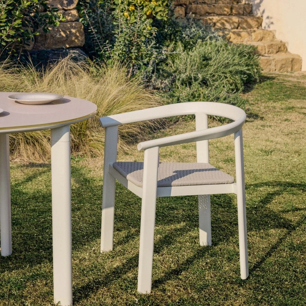 Zestaw Ogrodowy Erice Stół 120 Cm + 4 Krzesła Beżowy Kave Home