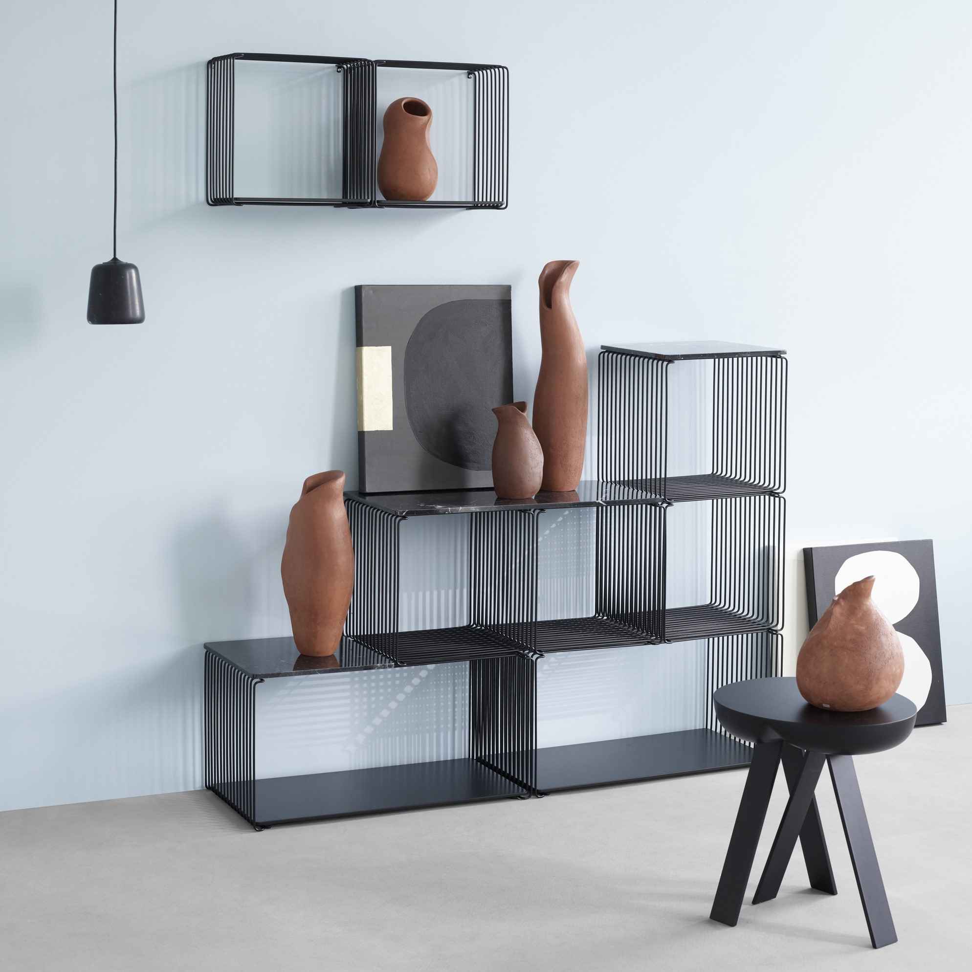 Moduł Panton Wire 34,8 × 34,8 × 34,8 Cm Z Półką Niebieski Montana