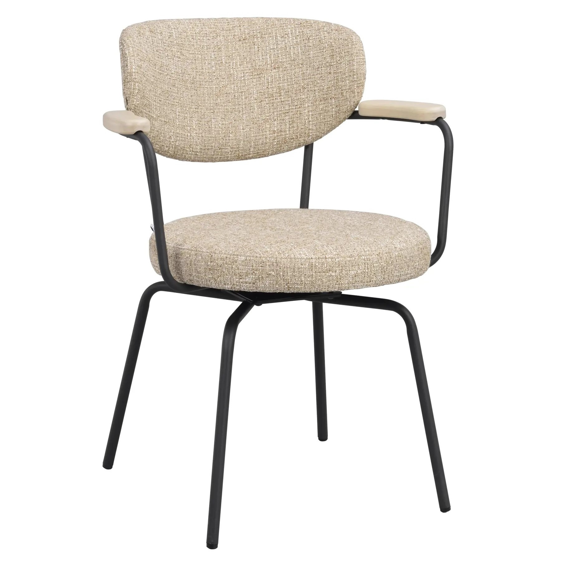 Krzesło Merrick Tkanina Ciemnobeżowa - Podstawa Czarna Rowico