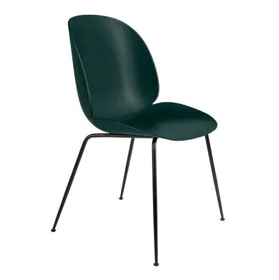 Krzesło Beetle Conic Ciemnozielone Gubi