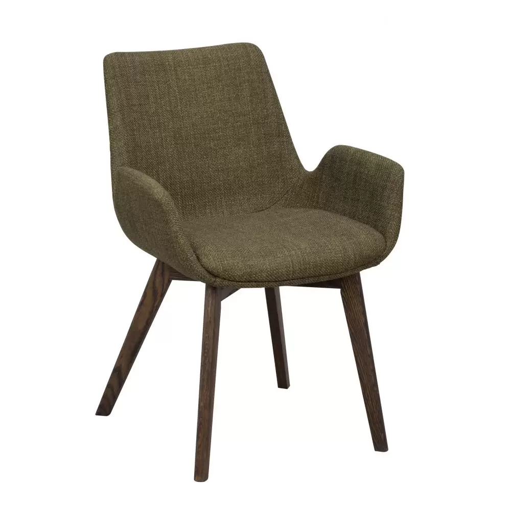 Krzesło Drimsdale zielone-brązowe nogi Rowico