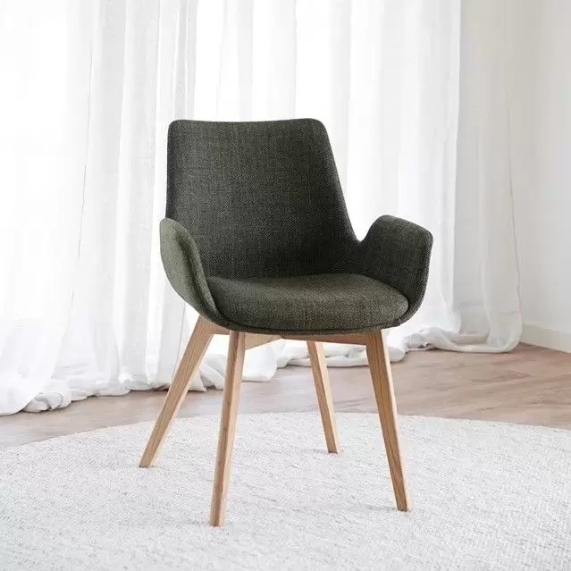 Krzesło Drimsdale zielone-dębowe nogi Rowico