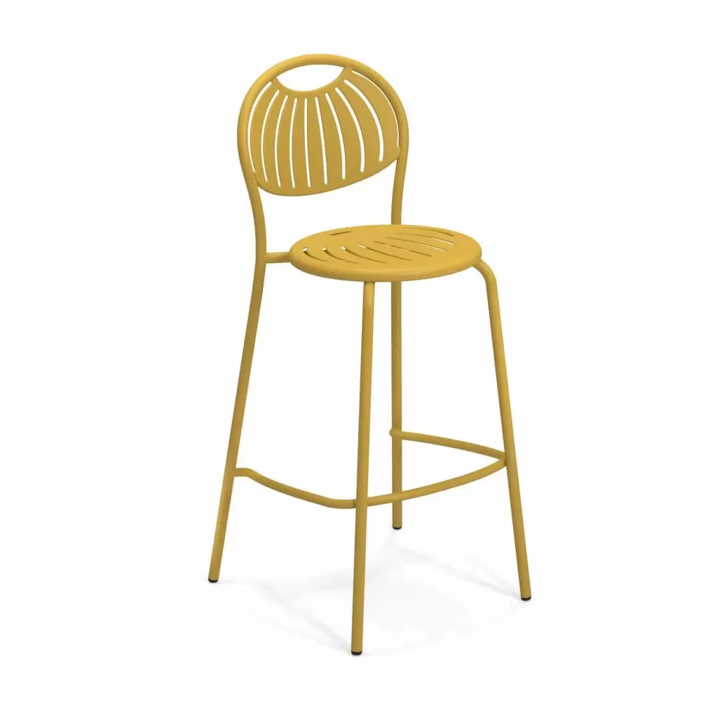 Krzesło barowe do ogrodu Coupole żółte Emu