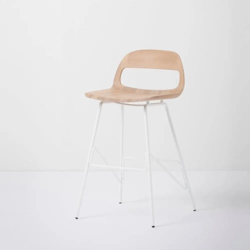 Krzesło barowe Leina 83 cm białe Gazzda