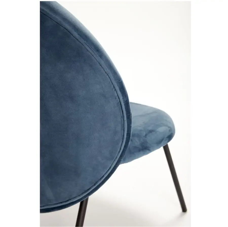 krzesło lounge velvet niebieskie Hubsch
