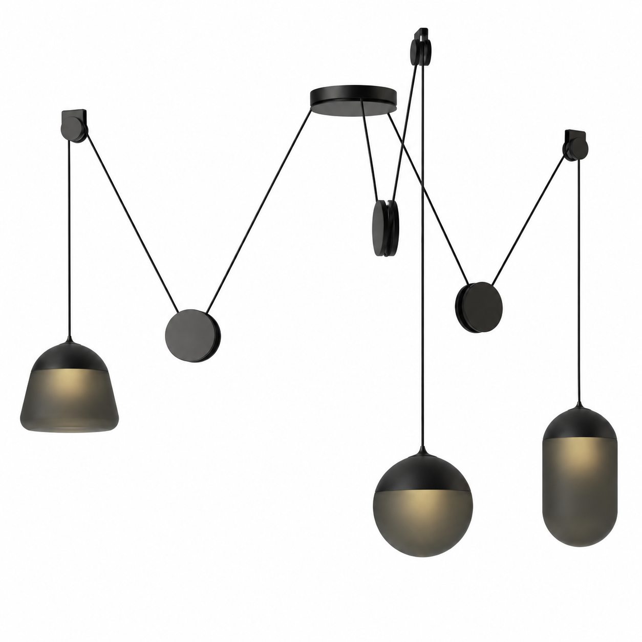 Lampa Wisząca Planets 3 Przydymiona Szara Brokis