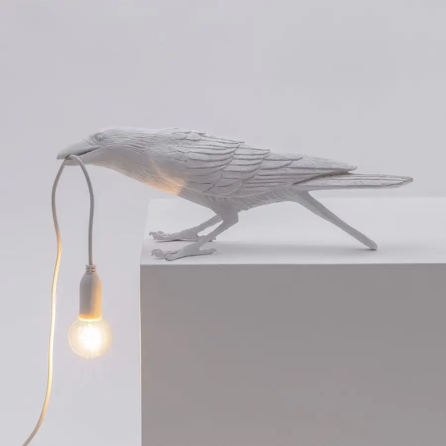 LAMPA STOŁOWA BIRD PLAYING BIAŁA SELETTI