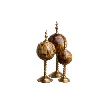 Objects Leonardo set of 3 brass Eichholtz