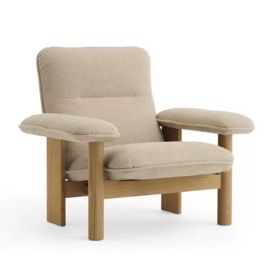 Fotel Brasilia Natural Oak Bouclé 02 Audo