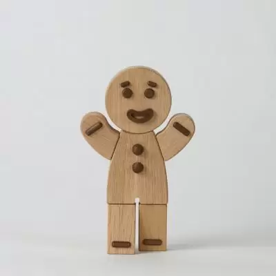 Figurka Dekoracyjna Gingerbread Man Dąb Naturalny S