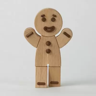 Figurka Dekoracyjna Gingerbread Man Dąb Naturalny L