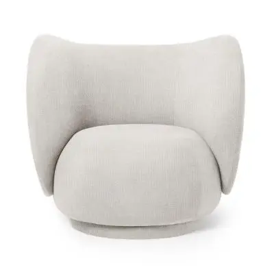 FOTEL RICO BouclE zamana biel FERM LIVING