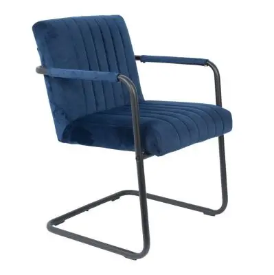FOTEL STITCHED VELVET GRANATOWY DUTCHBONE