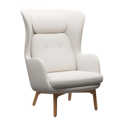 Fotel RO JH2 tkanina Fame White + Fame White Fritz Hansen