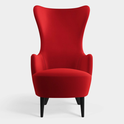 Fotel Wingback kvadrat hero 2 Orange-Red Tom Dixon