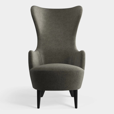 Fotel Wingback kvadrat melange grey Tom Dixon