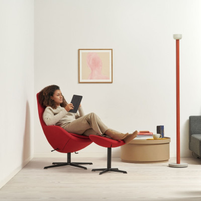 Fotel ergonomiczny z podnóżkiem Kokon czerwony, Hallingdal 65 680 Varier