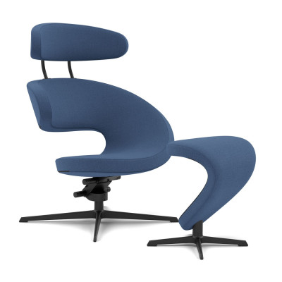 Fotel ergonomiczny Peel z podnóżkiem niebieski Varier