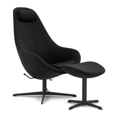 Fotel ergonomiczny z podnóżkiem Kokon czarny, Re-Wool 198 Varier