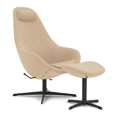 Fotel ergonomiczny z podnóżkiem Kokon beżowy, Vidar 0323 Varier