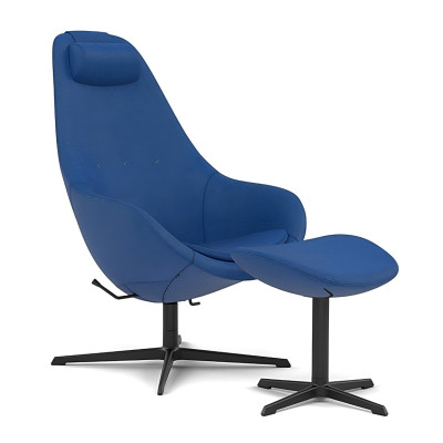 Fotel ergonomiczny z podnóżkiem Kokon niebieski, Reflect 774 Varier
