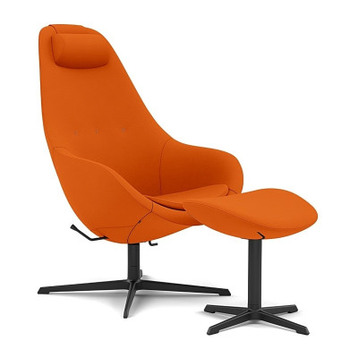 Fotel ergonomiczny z podnóżkiem Kokon pomarańczowy, Divina 526 Varier