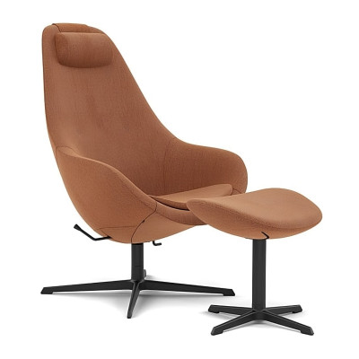 Fotel ergonomiczny z podnóżkiem Kokon rdzawy, Re-Wool 568 Varier