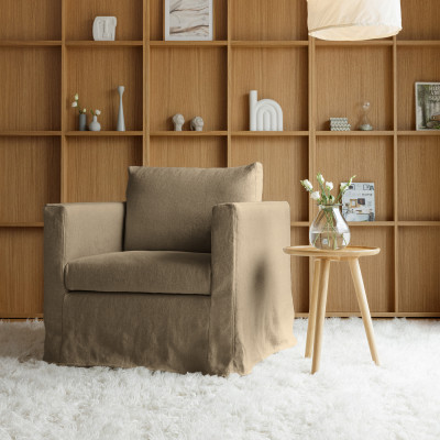 Fotel Anna Lniany Oliwkowy Sits