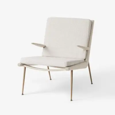 Fotel Boomerang dąb bielony Loop cream Andtradition