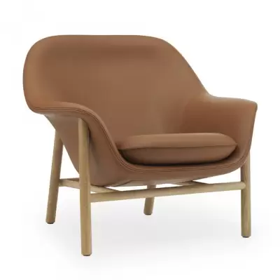 Fotel Drape niski Ultra Leather dąb Normann Copenhagen