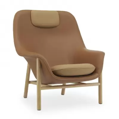 Fotel Drape wysoki Ultra Leather dąb Normann Copenhagen