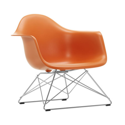 Eames Plastic Armchair LAR orange - chrome base Vitra