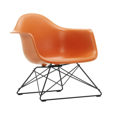 Eames Plastic Armchair LAR orange - black base Vitra