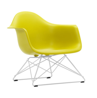 Eames Plastic Armchair LAR yellow - white base Vitra