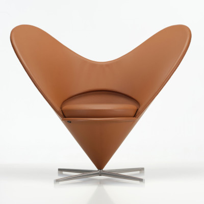 Fotel Heart Cone Chair Cognac leather Vitra