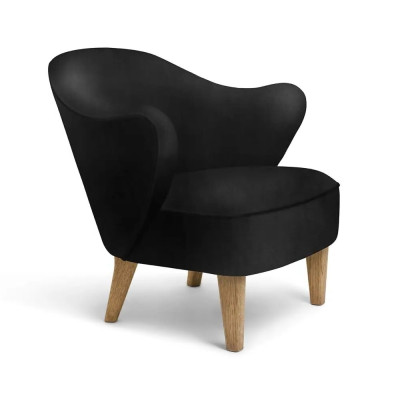 Fotel Ingeborg skóra Nevada black nóżki dąb naturalny By Lassen