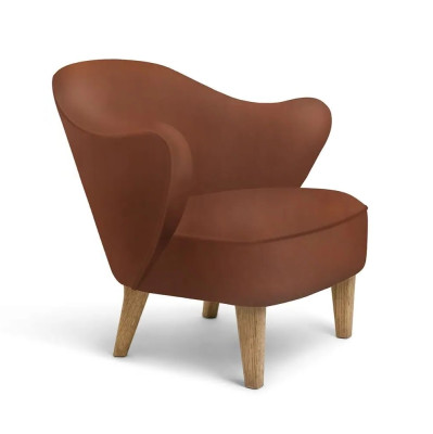 Fotel Ingeborg skóra Nevada cognac nóżki dąb naturalny By Lassen