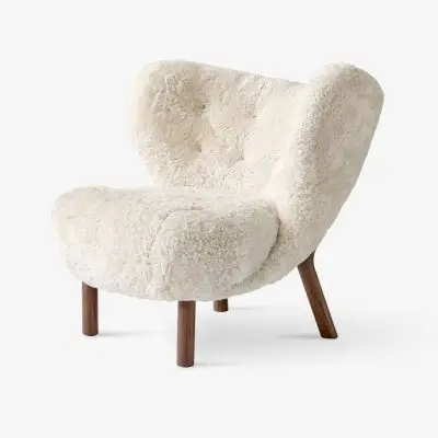 Fotel Little Petra Vb1 Walnut Sheepskin Moonlight Andtradition