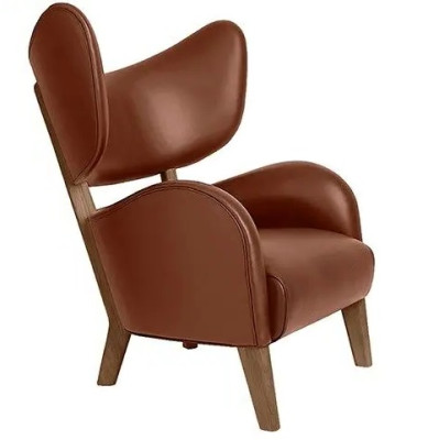 Fotel My own chair Nevada Cognac nóżki dąb przydymiony By Lassen