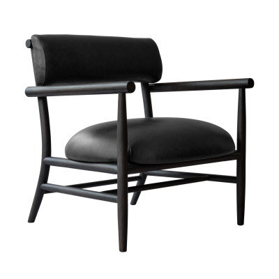 Fotel Nama czarna sk�ra - czarny d�b 101 Copenhagen