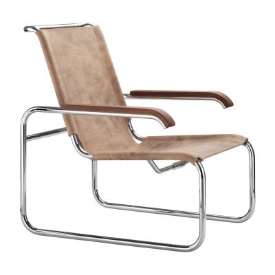 Fotel S 35 L Skórzany Brązowy Thonet