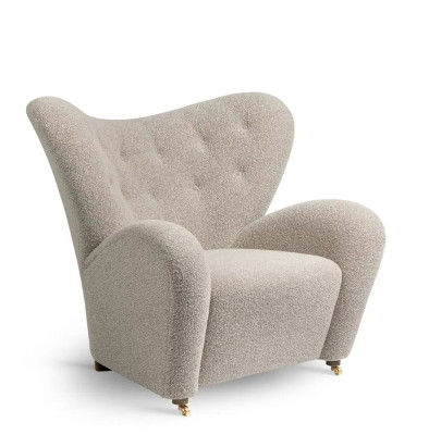 Fotel Tired Man Boucle Sacho 12 nóżki dąb przydymiony By Lassen