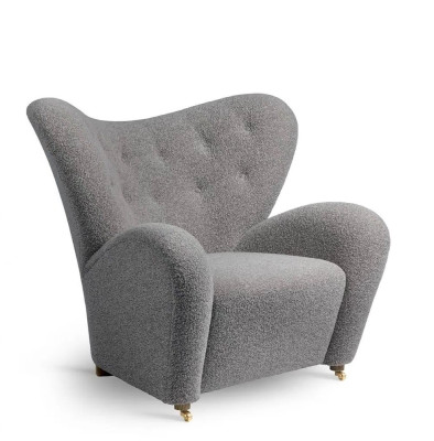 Fotel Tired Man Boucle Sacho 16 nóżki dąb przydymiony By Lassen