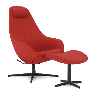 Fotel ergonomiczny z podnóżkiem Kokon czerwony, Hallingdal 65 680 Varier