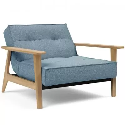 Fotel rozkadany Splitback Frej db naturalny Light Blue Innovation