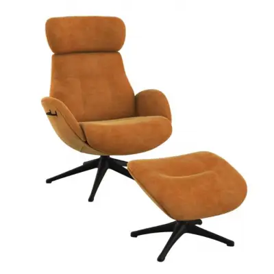 Fotel wypoczynkowy Elegant z podnóżkiem Warm Yellow Flexlux