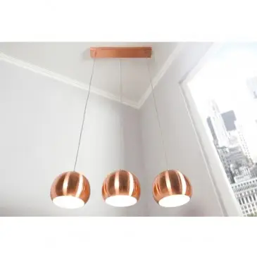 LAMPA WISZĄCA BALL MOSIĄDZ 3 KLOSZE INVICTA INTERIOR