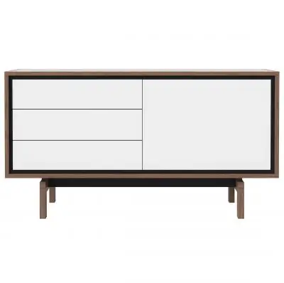 KOMODA FLOOW 136 CM ORZECH - BIAŁY LAMINAT BOLIA
